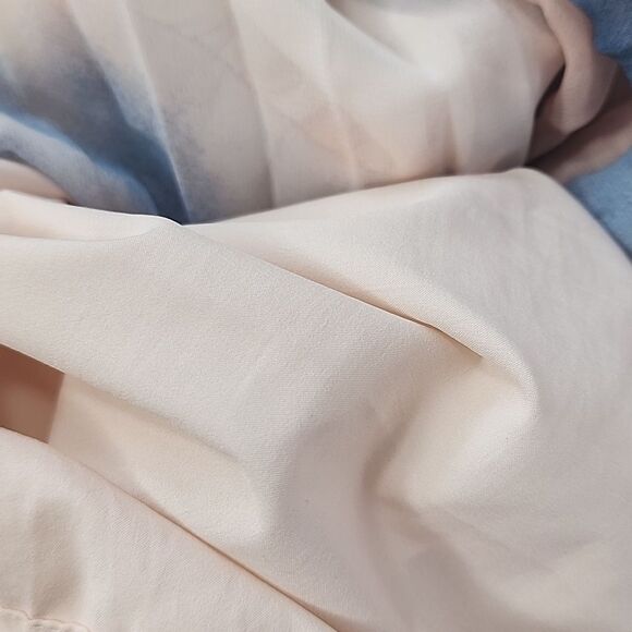 Marbled Pleated Maxi Skirt in Blue and Peach Size L - Picture 6 of 9